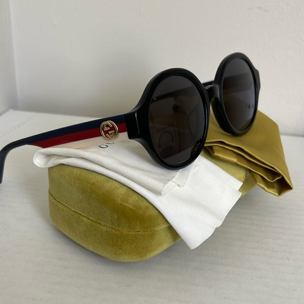 GUCCI Round Web Sunglasses GG0280SA Black